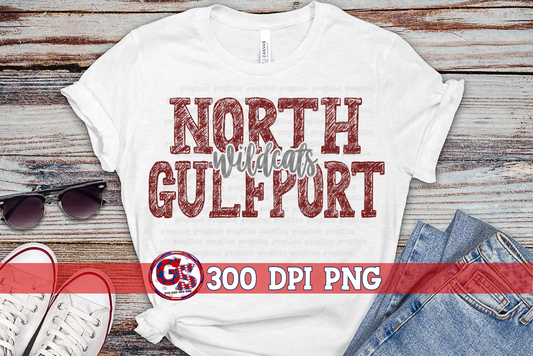 North Gulfport Wildcats PNG for Sublimation