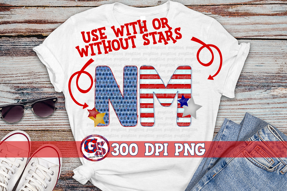 Patriotic New Mexico NM PNG for Sublimation