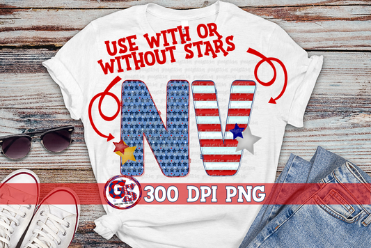 Patriotic Nevada NV PNG for Sublimation