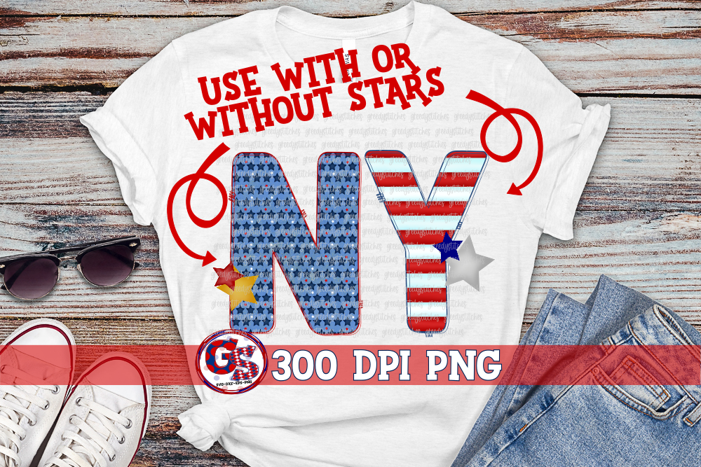 Patriotic New York NY PNG for Sublimation