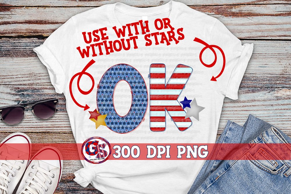 Patriotic Oklahoma OK PNG for Sublimation