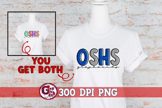 Ocean Springs High School Greyhounds PNG for Sublimation