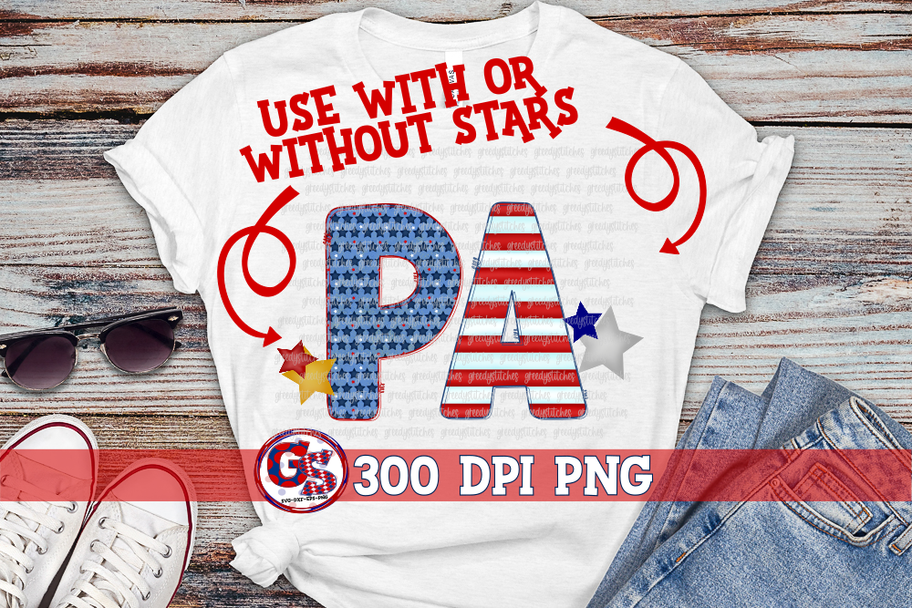 Patriotic Pennsylvania PA PNG for Sublimation