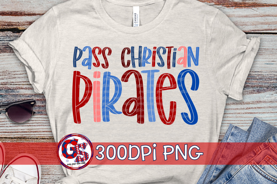 Pass Christian Pirates PNG for Sublimation