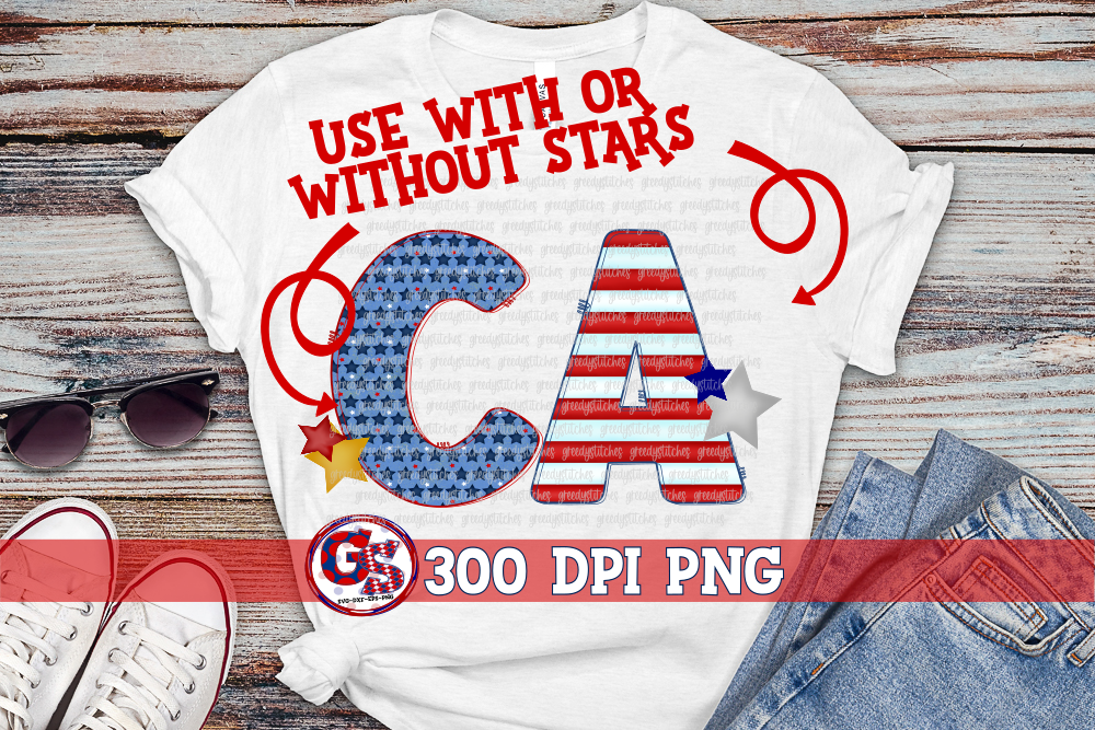 Patriotic California PNG for Sublimation