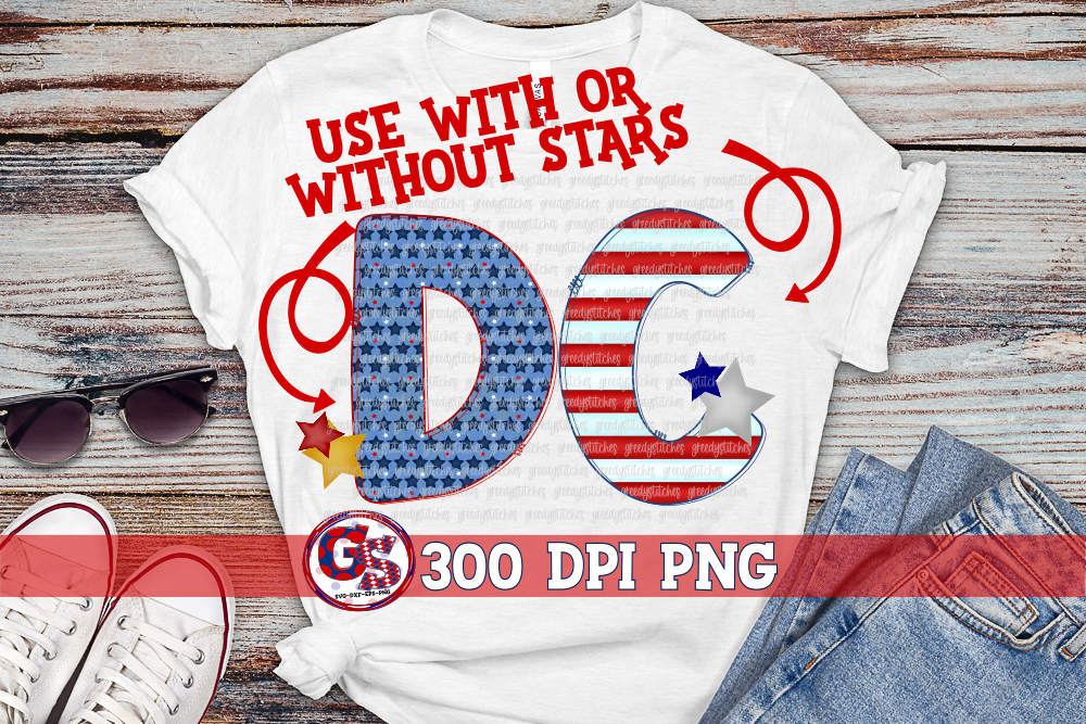 Patriotic District of Columbia PNG for Sublimation