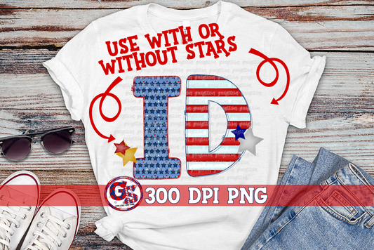 Patriotic Idaho ID PNG for Sublimation