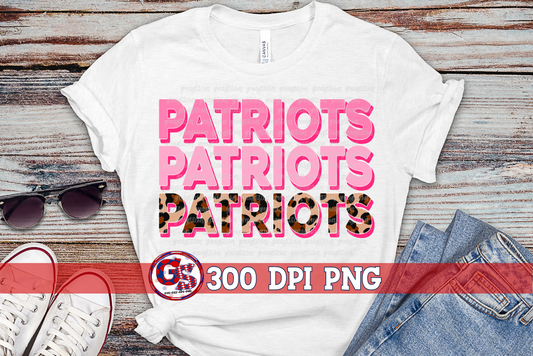 Patriots Pink Leopard Breast Cancer PNG for Sublimation