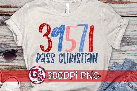 39571 Pass Christian Zip Code PNG for Sublimation