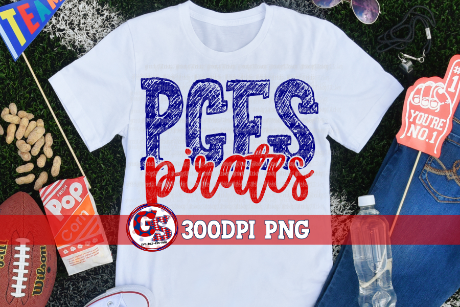 Pass Christian Elementary School Pirates PNG for Sublimation