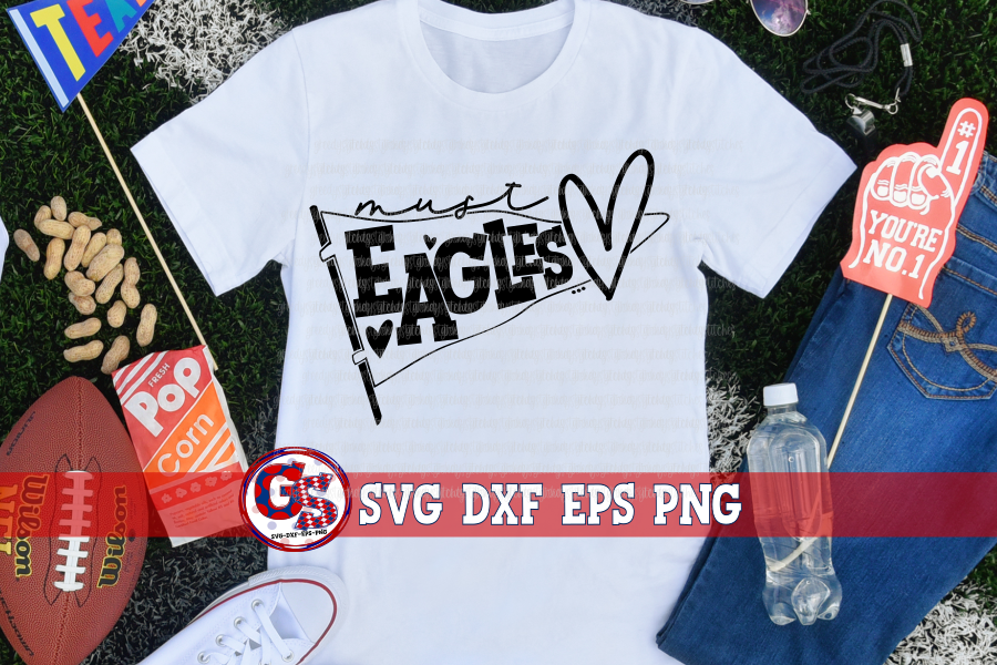 Must Love Eagles Pennant SVG DXF EPS PNG