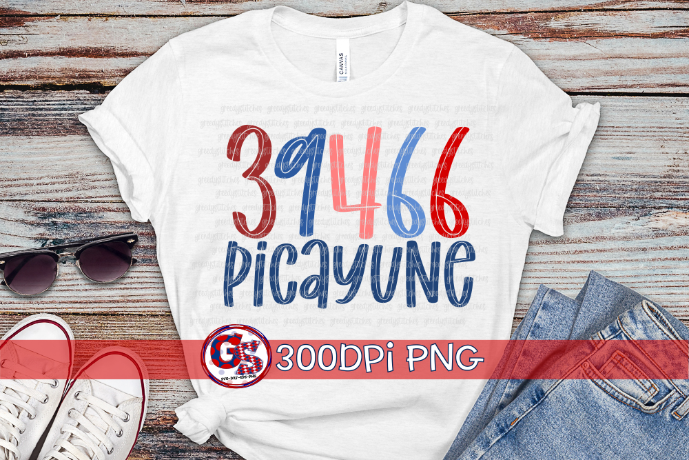 39466 Picayune Zip Code PNG for Sublimation