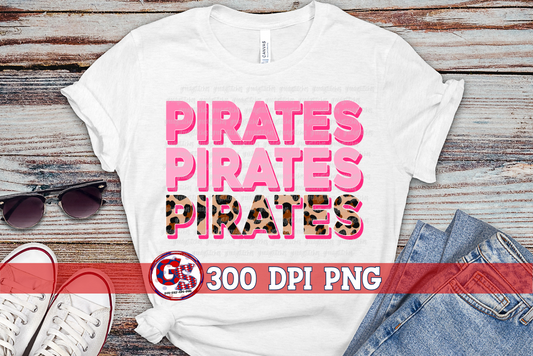 Pirates Pink Leopard Breast Cancer PNG for Sublimation