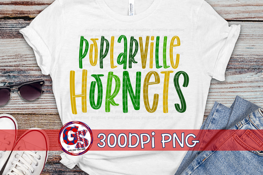 Poplarville Hornets PNG Sublimation