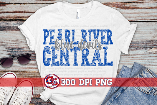 Pearl River Central Blue Devils PNG for Sublimation