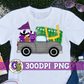 Football Truck Purple and Black PNG for Sublimation