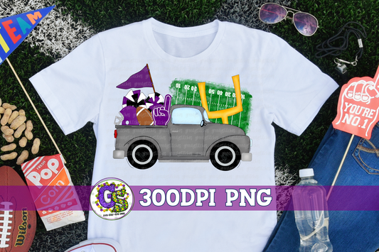 Football Truck Purple and Black PNG for Sublimation