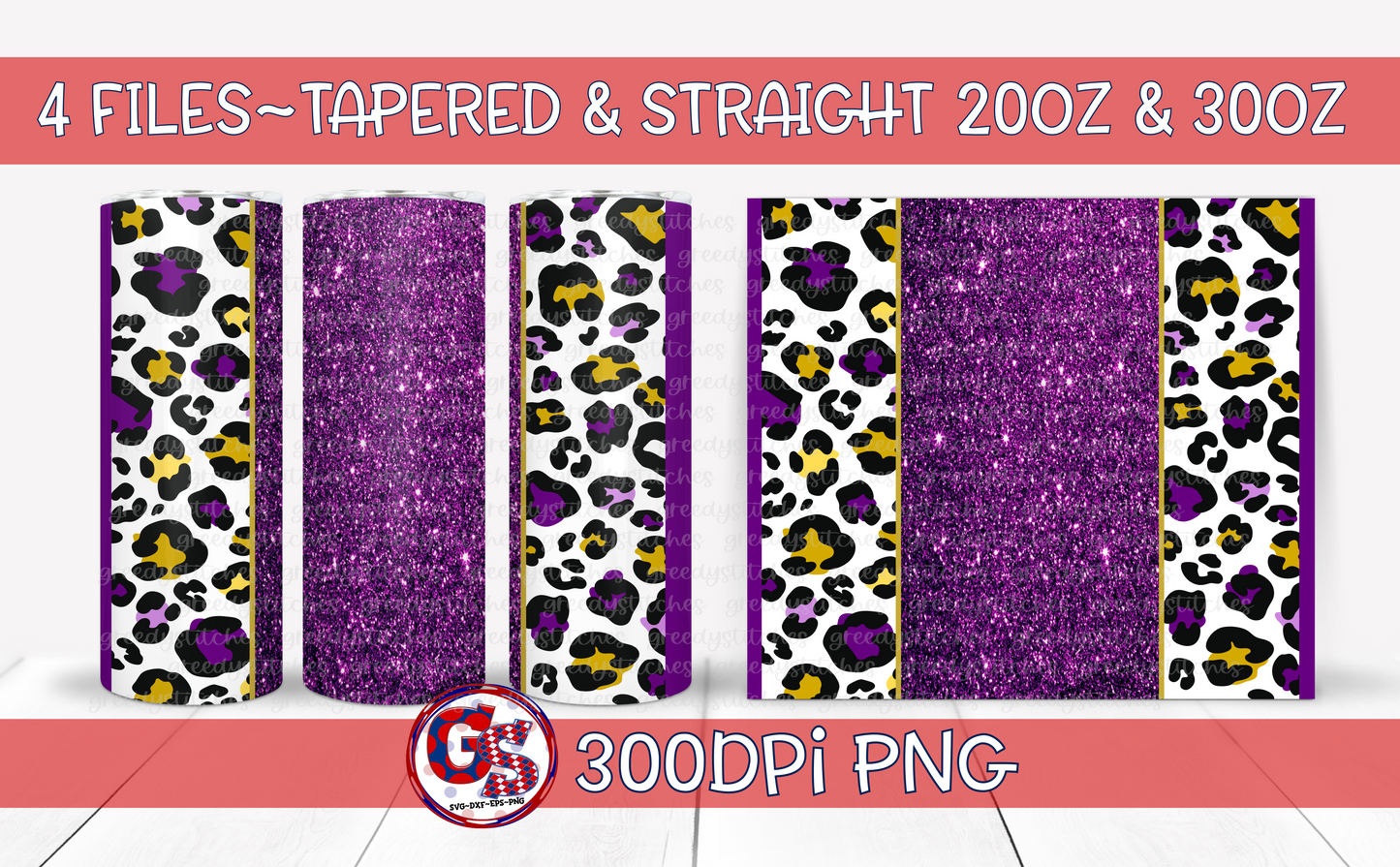 Purple Gold Tumbler Wraps PNG for Sublimation