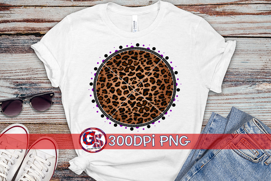 Scatter Purple and Black Medallion PNG for Sublimation