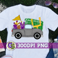 Football Truck Purple and Gold PNG for Sublimation