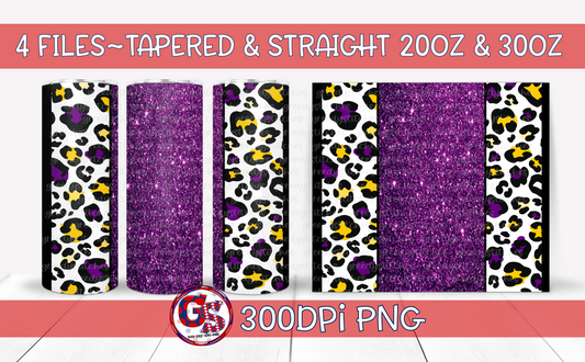 Purple Yellow Tumbler Wraps PNG for Sublimation