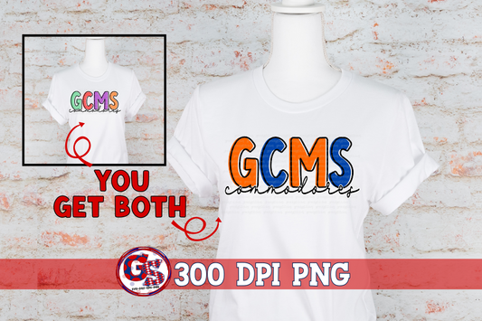 GCMS Commodores Gulfport Central Middle School PNG for Sublimation