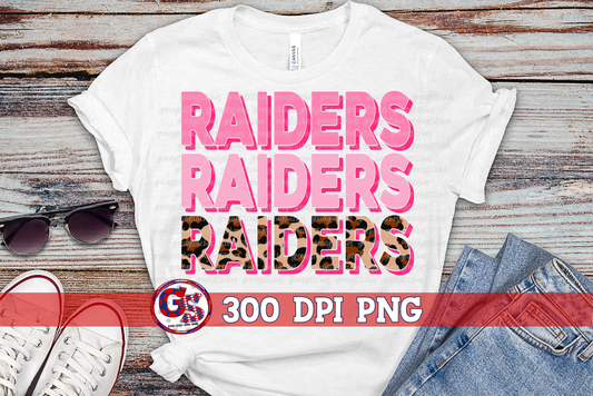 Raiders Breast Cancer Awareness Pink Leopard PNG for Sublimation
