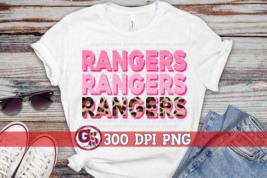 Rangers Pink Leopard Breast Cancer PNG for Sublimation