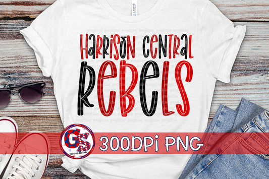 Harrison Central Rebels PNG for Sublimation