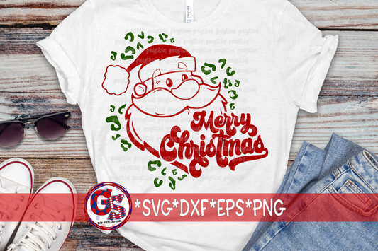 Santa Merry Christmas Leopard SVG DXF EPS PNG