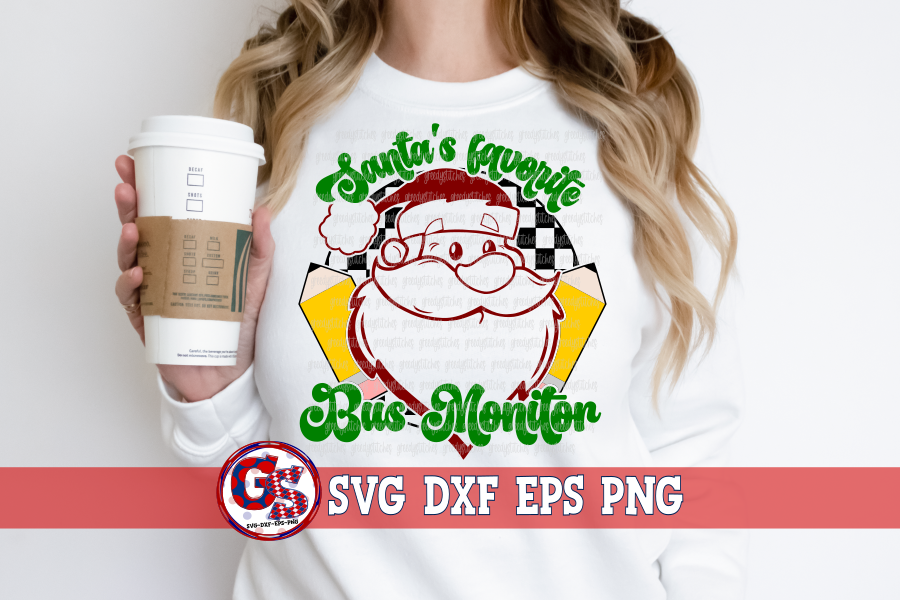 Santa's Favorite Bus Monitor SVG DXF EPS PNG