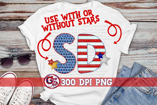 Patriotic South Dakota PNG for Sublimation