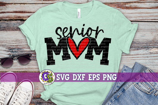Senior Mom Heart SVG DXF EPS PNG