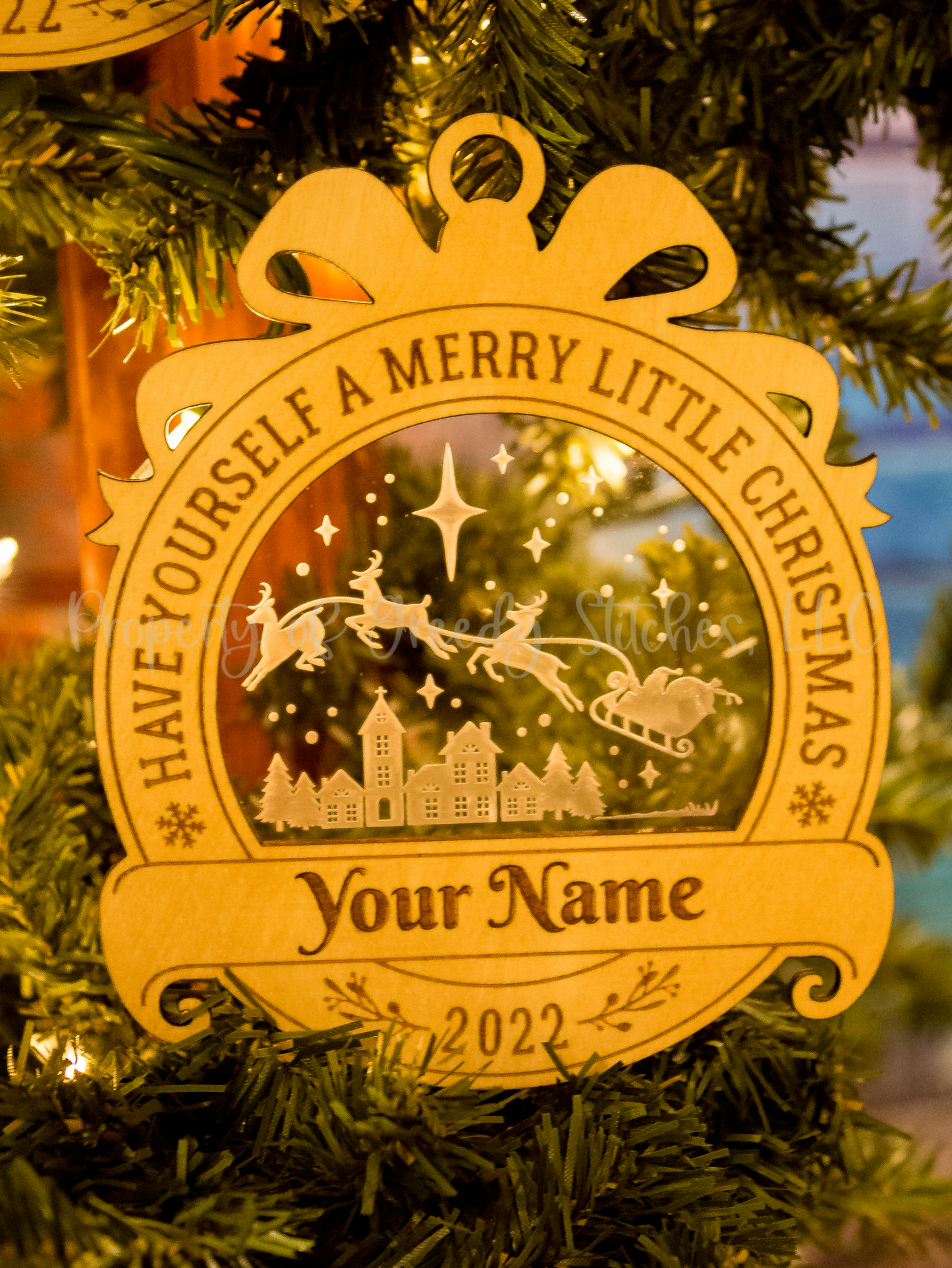 Have Yourself a Merry Little Christmas Personalized Wood & Acrylic Ornament