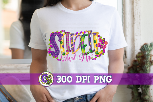 Slidell Mardi Gras Word Art PNG for Sublimation