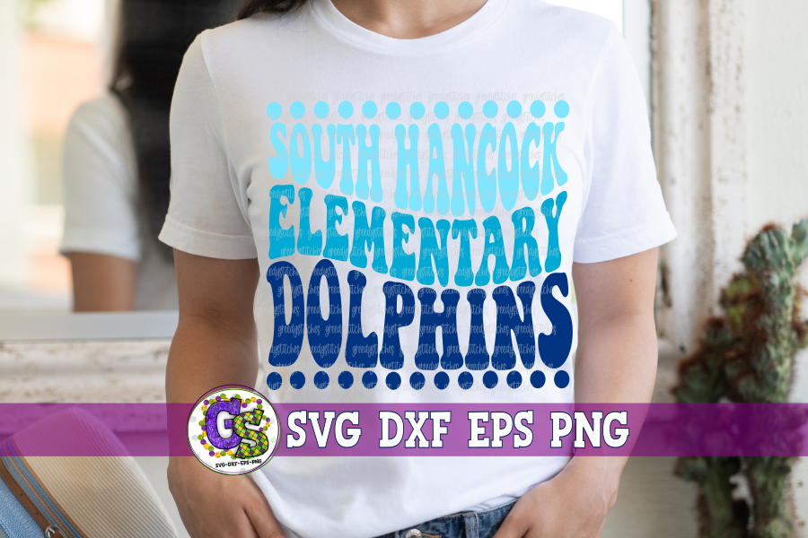 South Hancock Elementary Dolphins SVG DXF EPS PNG