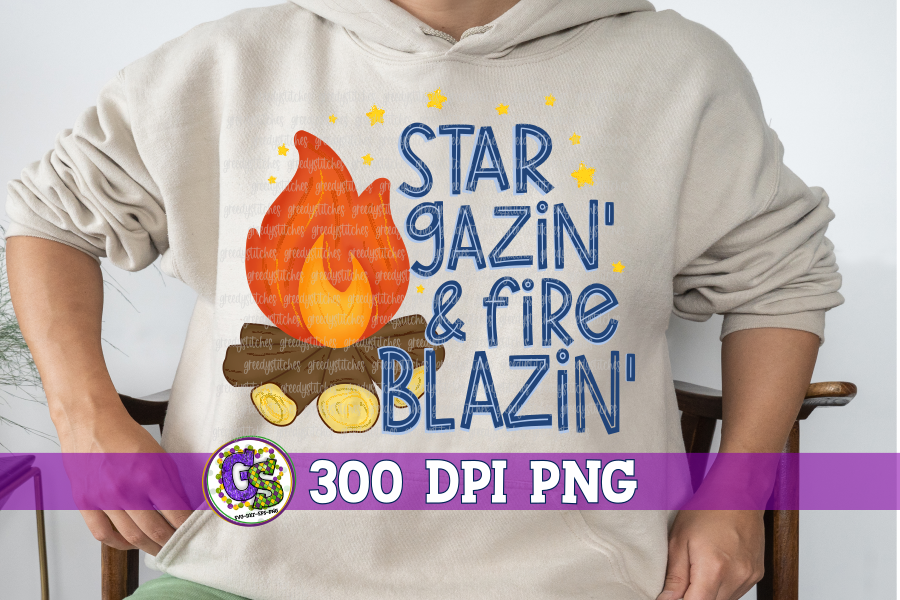 Star Gazin' & Fire Blazin' PNG for Sublimation