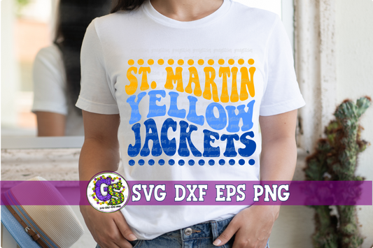 St. Martin Yellow Jackets Groovy Wave SVG DXF EPS PNG