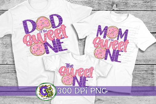 Sweet One Donut PNG Bundle for Sublimation