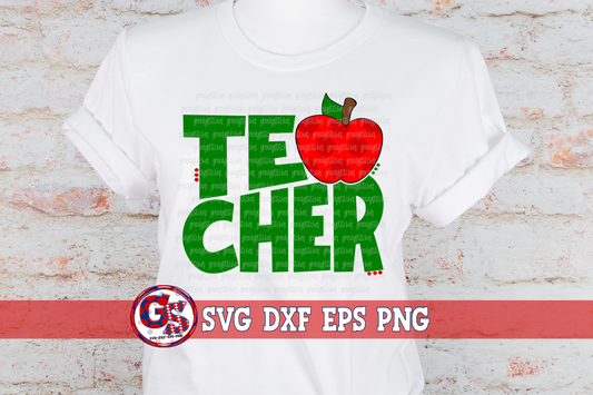 Teacher Apple SVG DXF EPS PNG