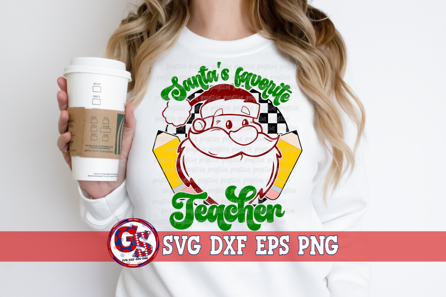 Santa's Favorite Teacher SVG DXF EPS PNG