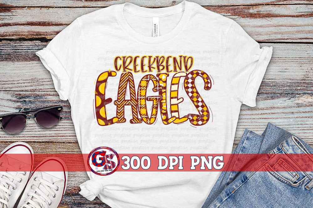 Creekbend Eagles Word Art PNG for Sublimation