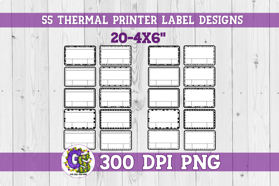 Thermal Printer Label PNG Bundle