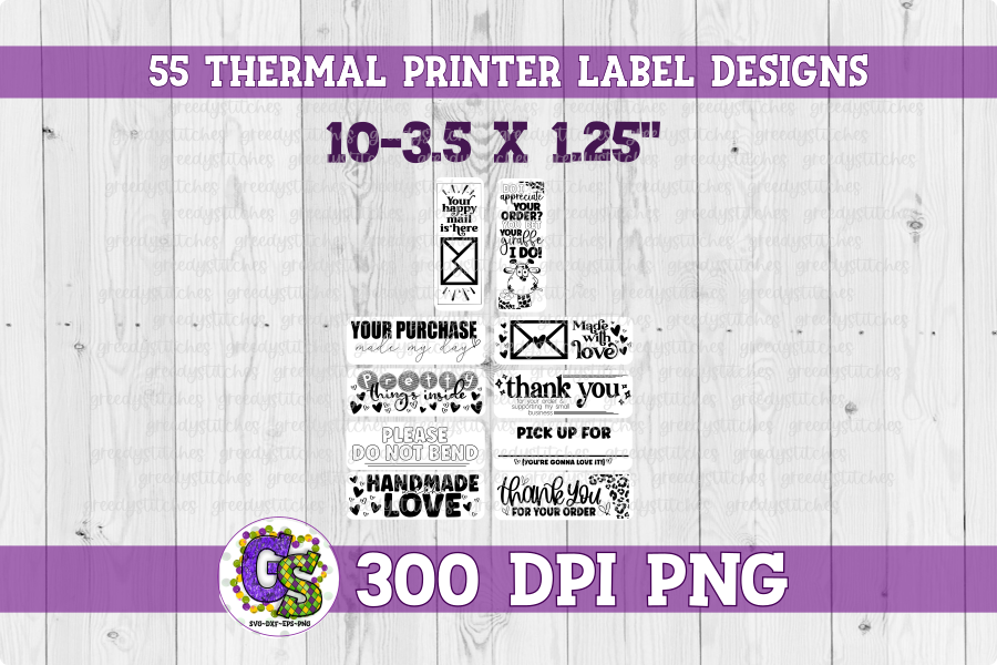 Thermal Printer Label PNG Bundle