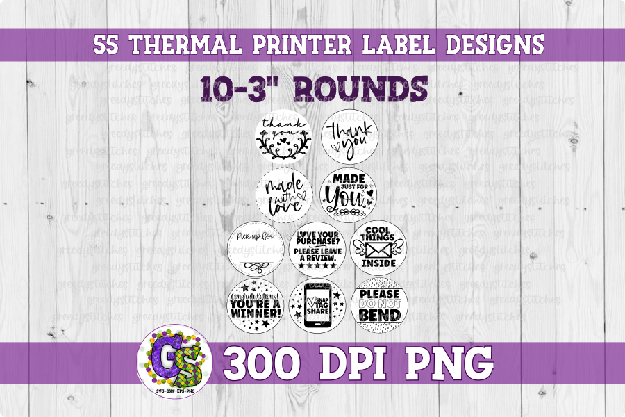 Thermal Printer Label PNG Bundle