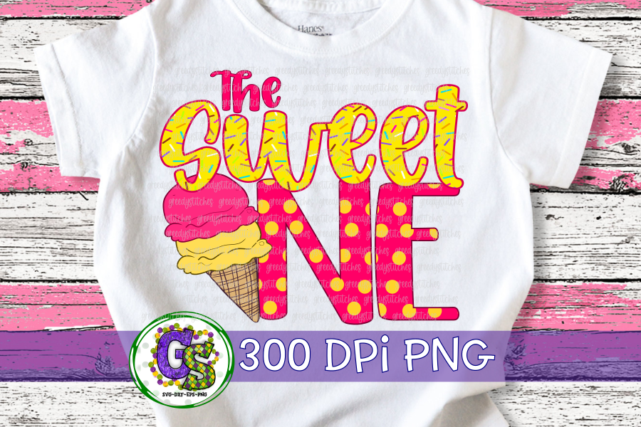 Sweet One Ice Cream PNG for Sublimation