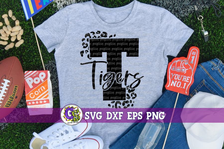 Tigers T Leopard Print SVG DXF EPS PNG