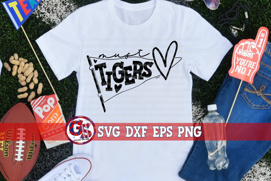 Must Love Tigers Pennant SVG DXF EPS PNG