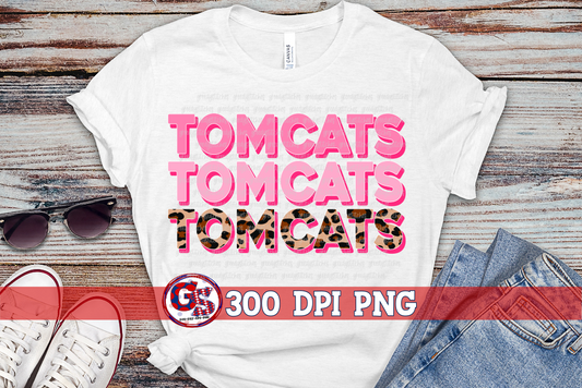 Tomcats Pink Leopard Breast Cancer PNG for Sublimation