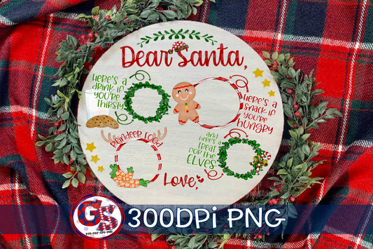 Round Santa Tray PNG for Sublimation